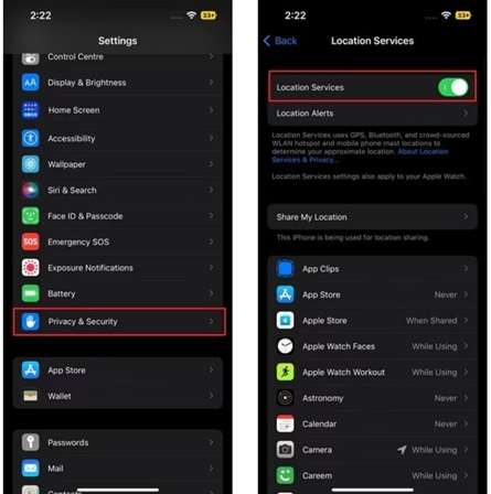 enable the location services option