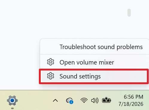 go to sound settings