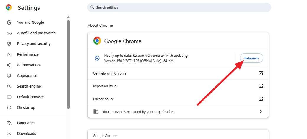relaunch browser
