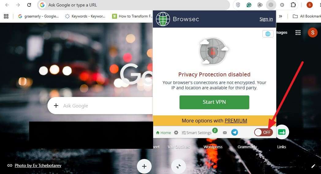 disable the vpn