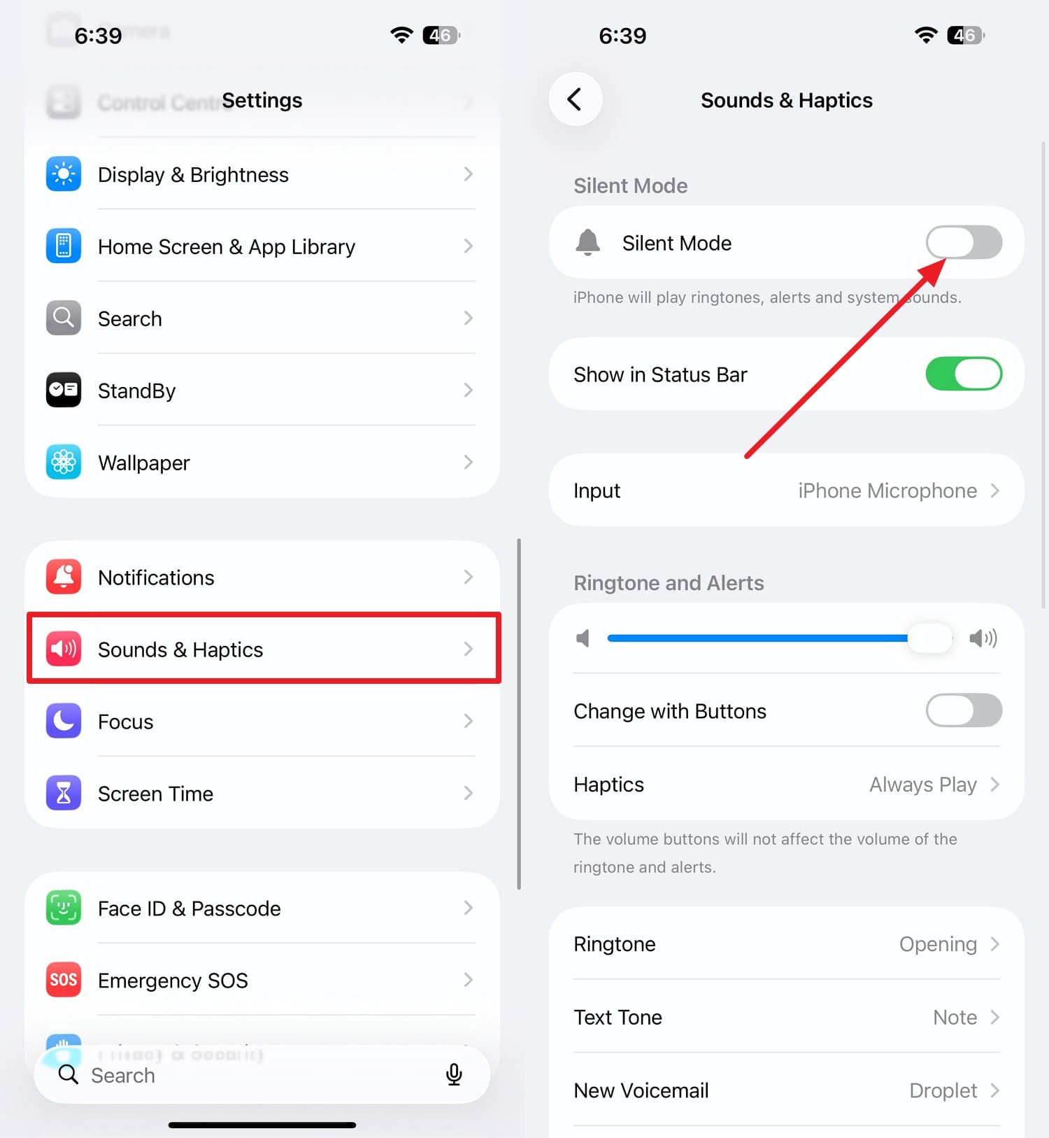 choose silent mode