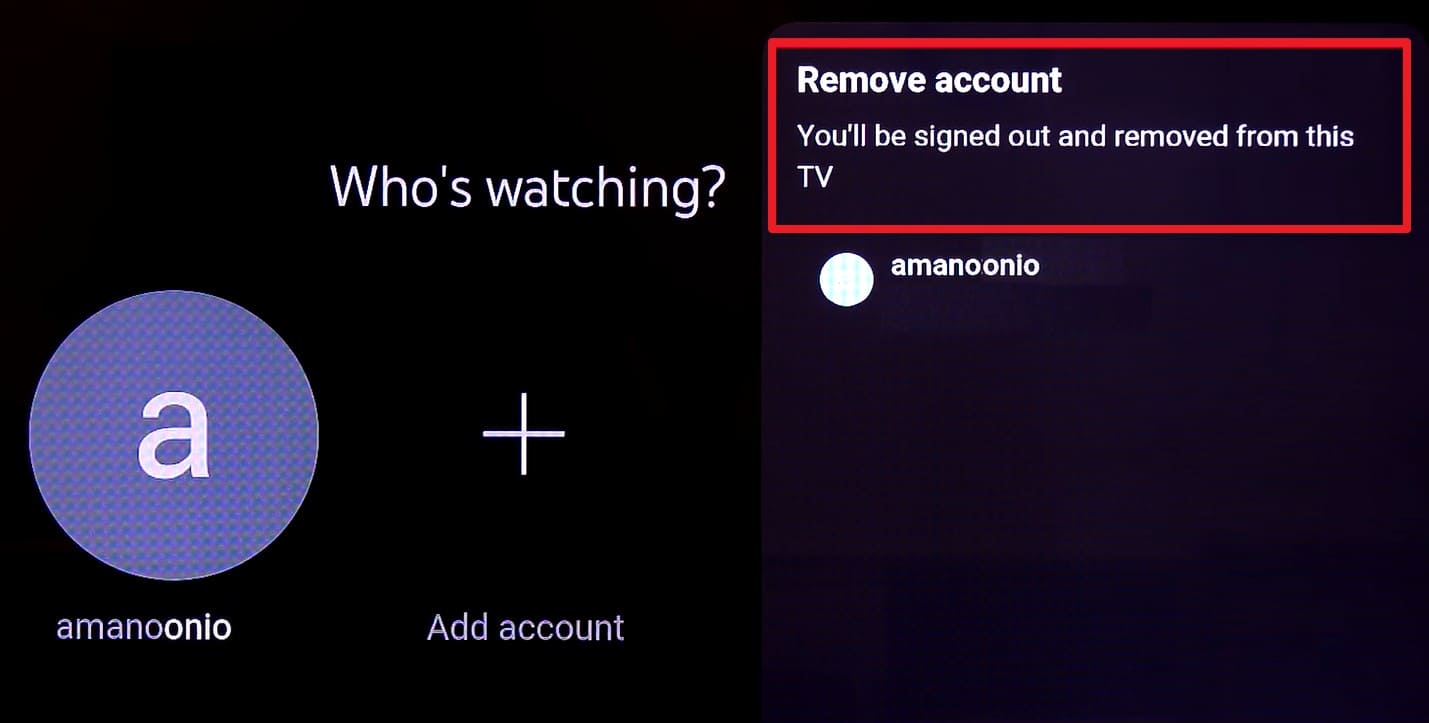 remove the account