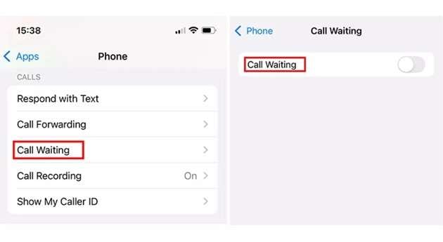 turn off call waiting iphone