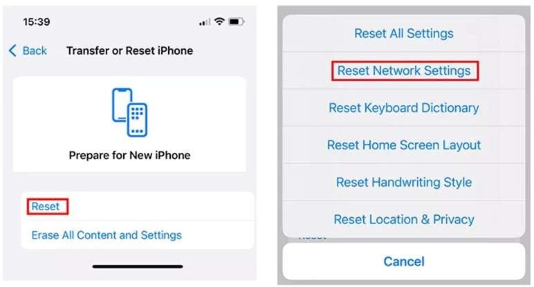 reset network settings