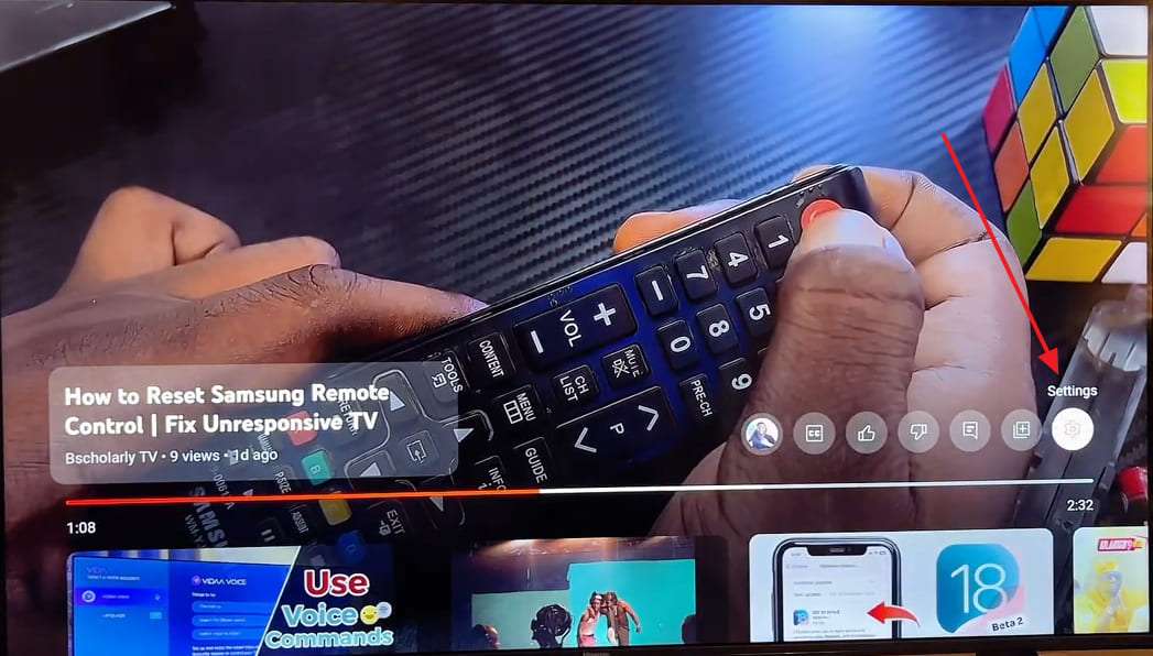 access youtube settings on tv