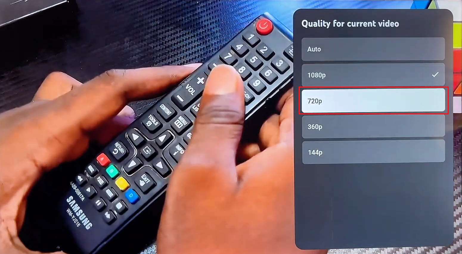lower youtube video quality on tv