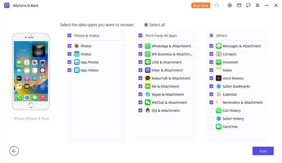 dback iphone data recovery software