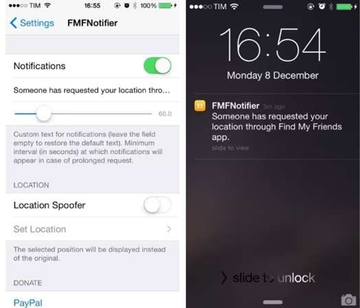 enable location spoofer and confirm the activity
