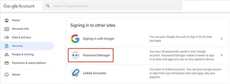 access password manager