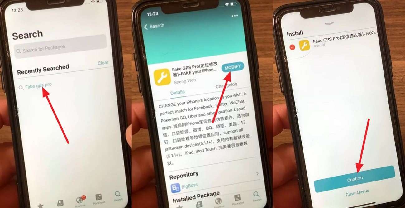 use modify and confirm