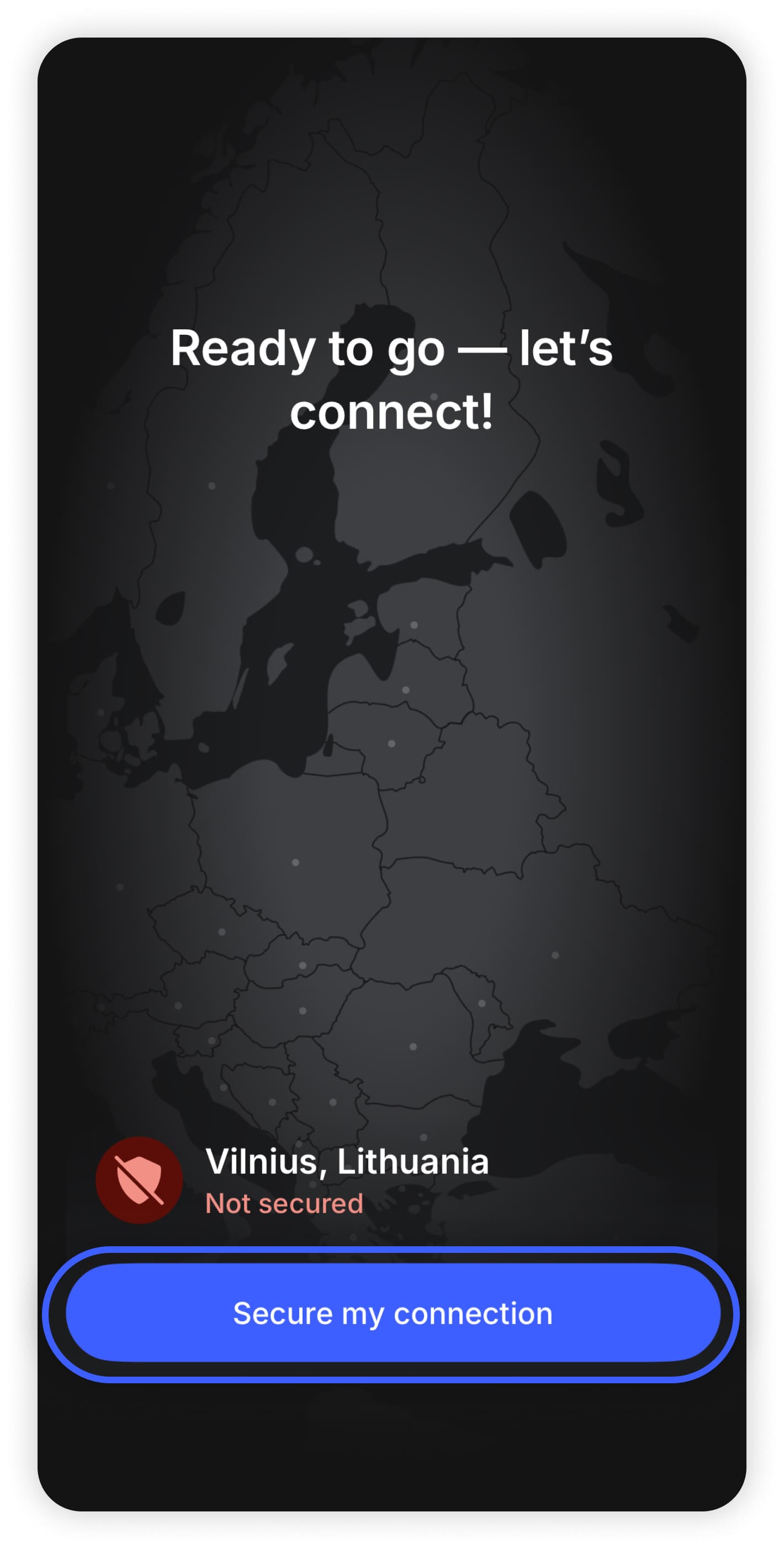 tap on secure my connection