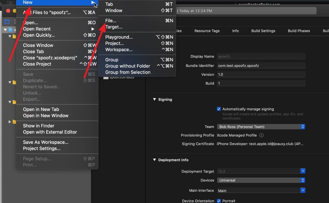 import the files to xcode