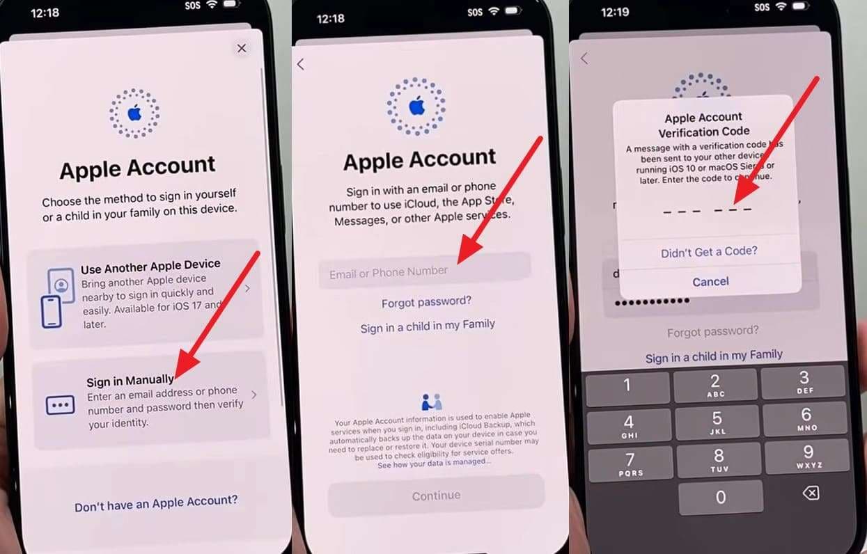 sign in to apple id