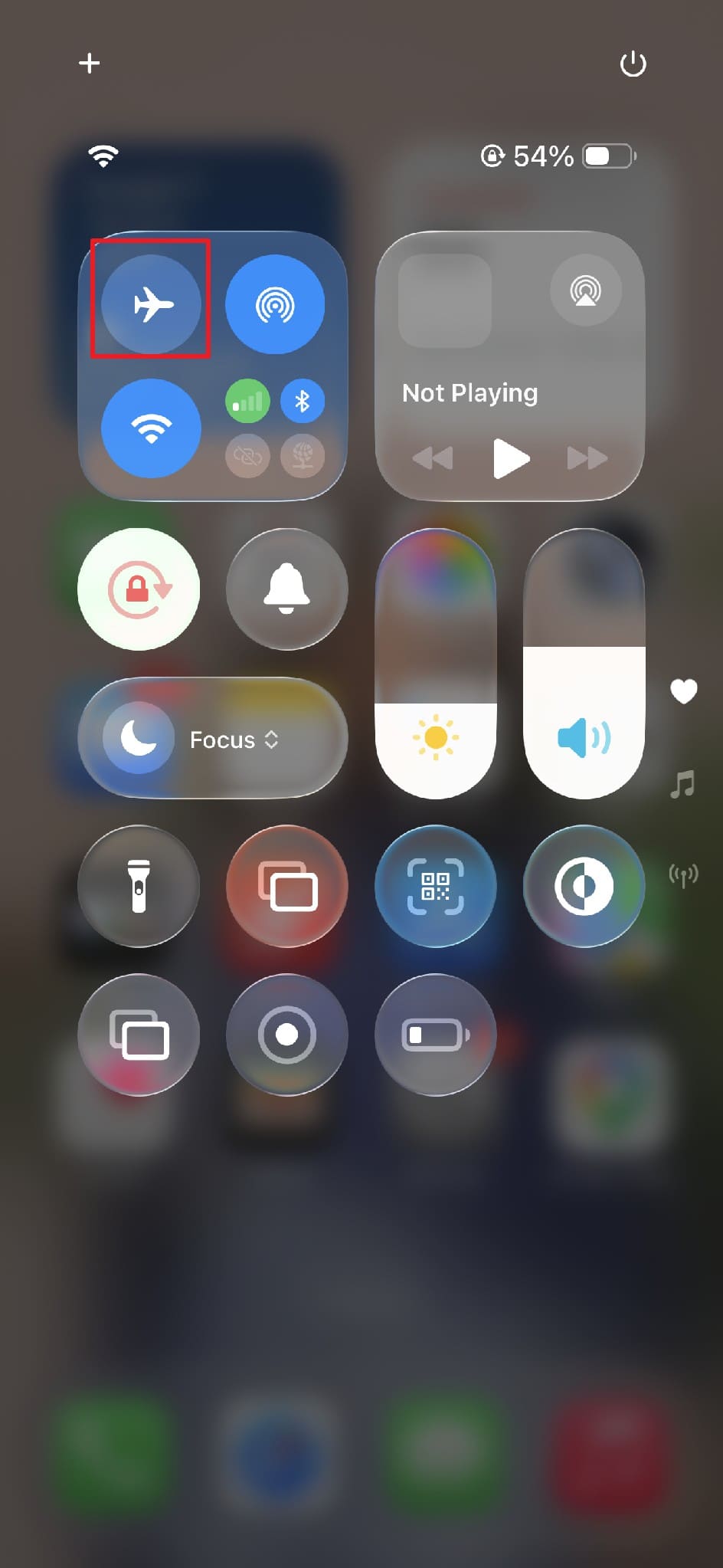 toggle on off airplane mode