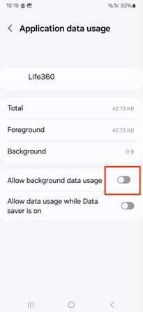 restrict background data on android