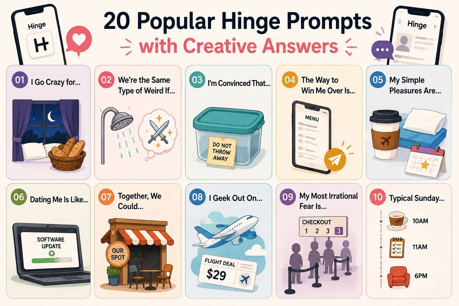 20 creative hinge responses