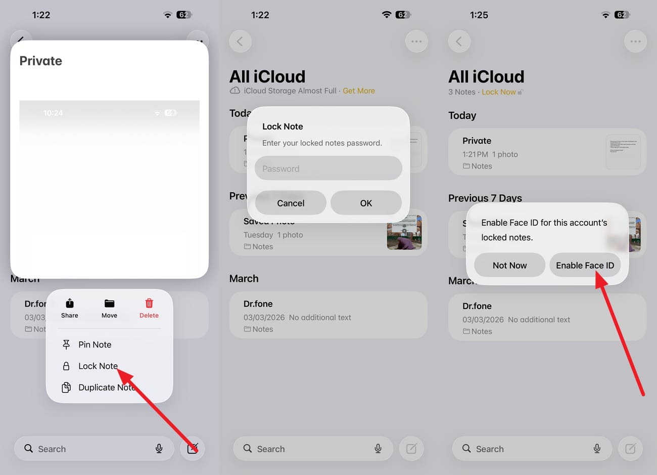 enable the face id