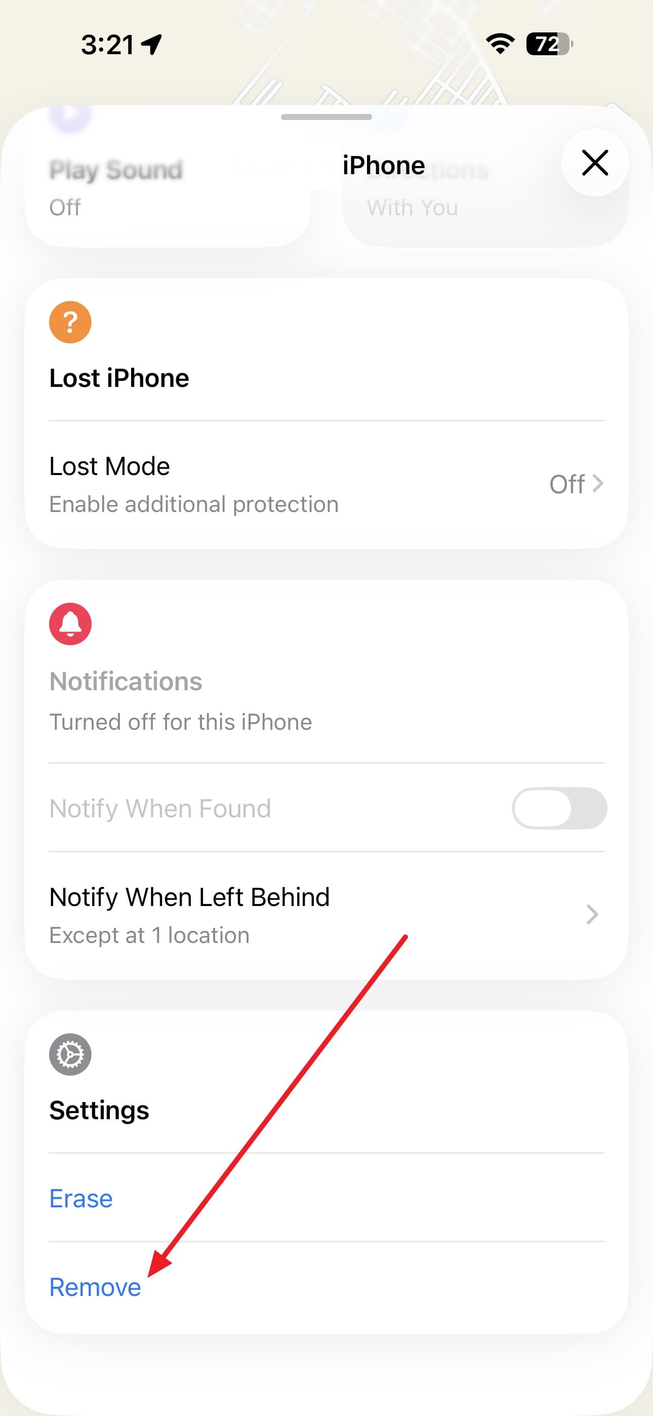 tap remove option