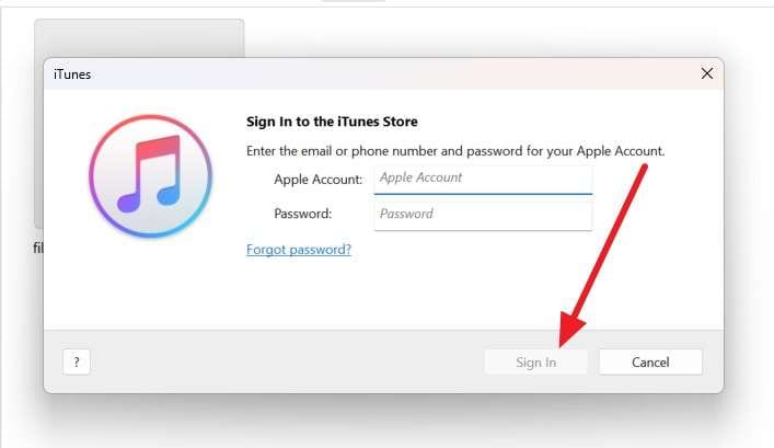 sign in itunes