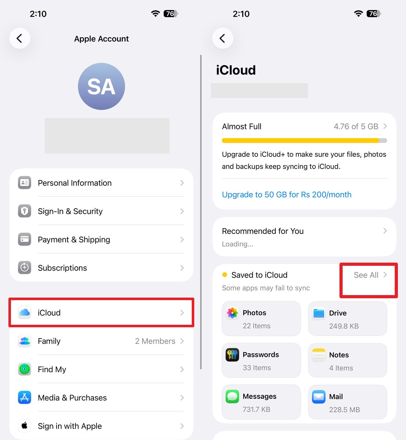 go to icloud