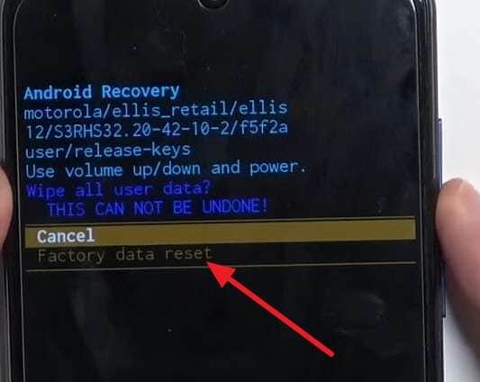 choose factory data reset