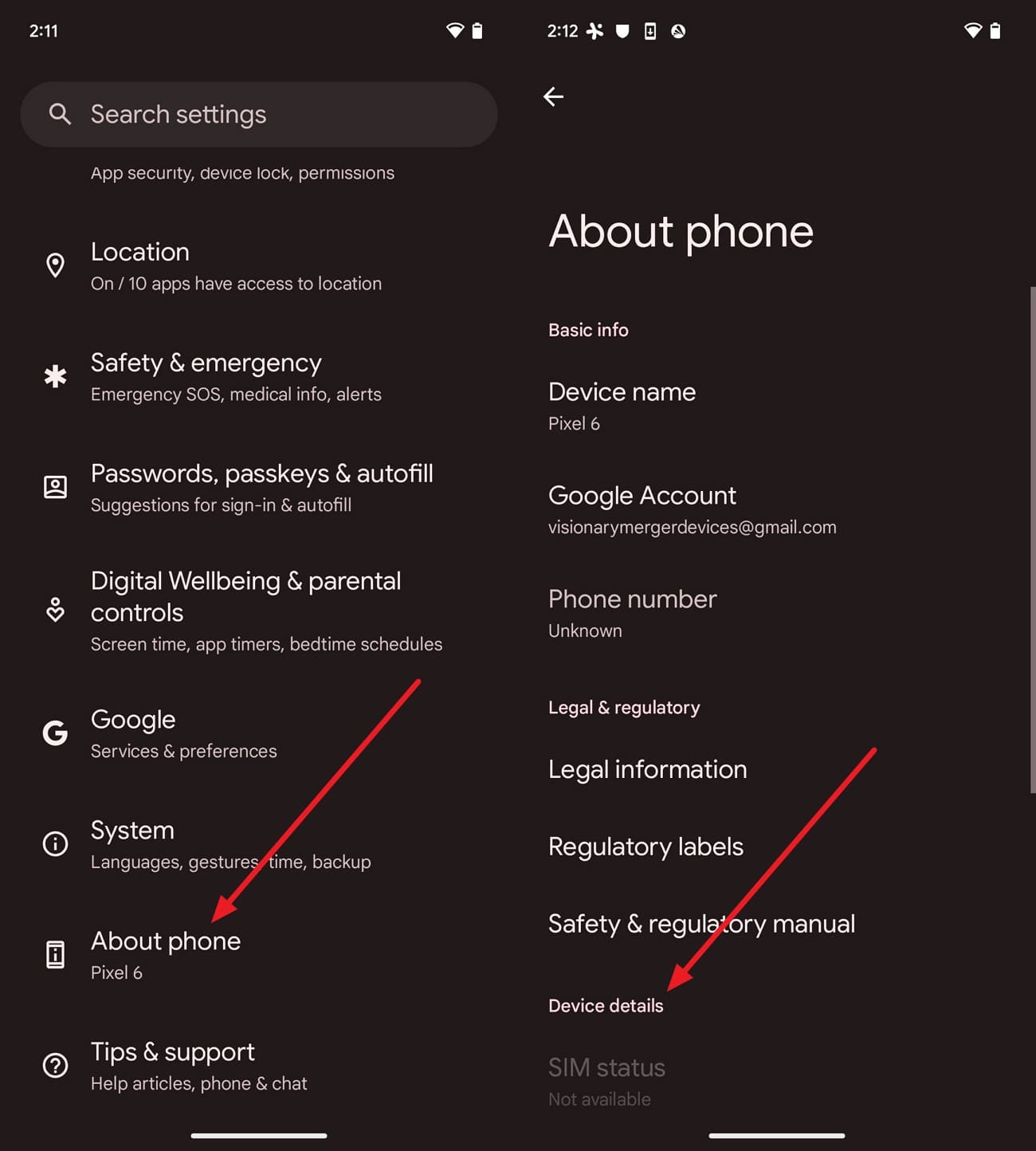 see the device details