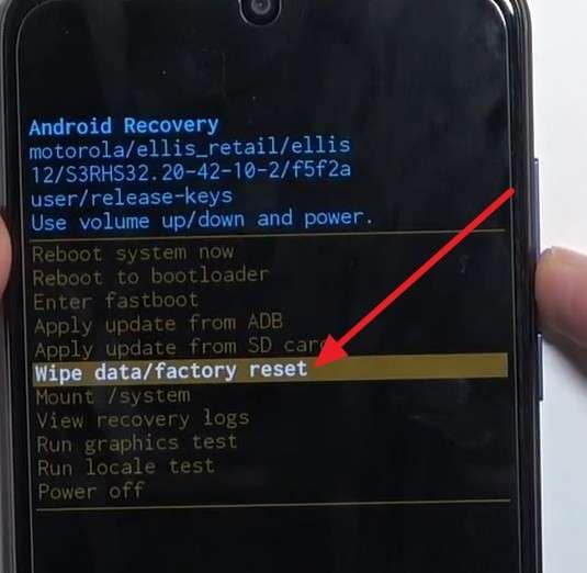 tap to wipe data