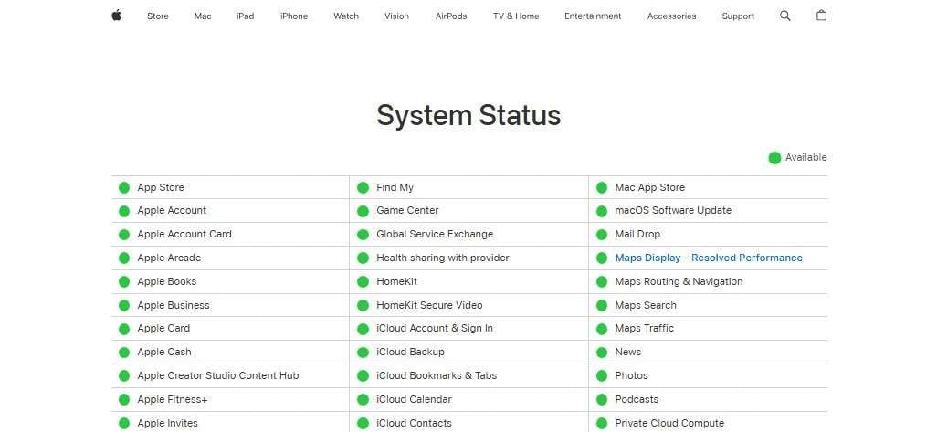 check the apple status