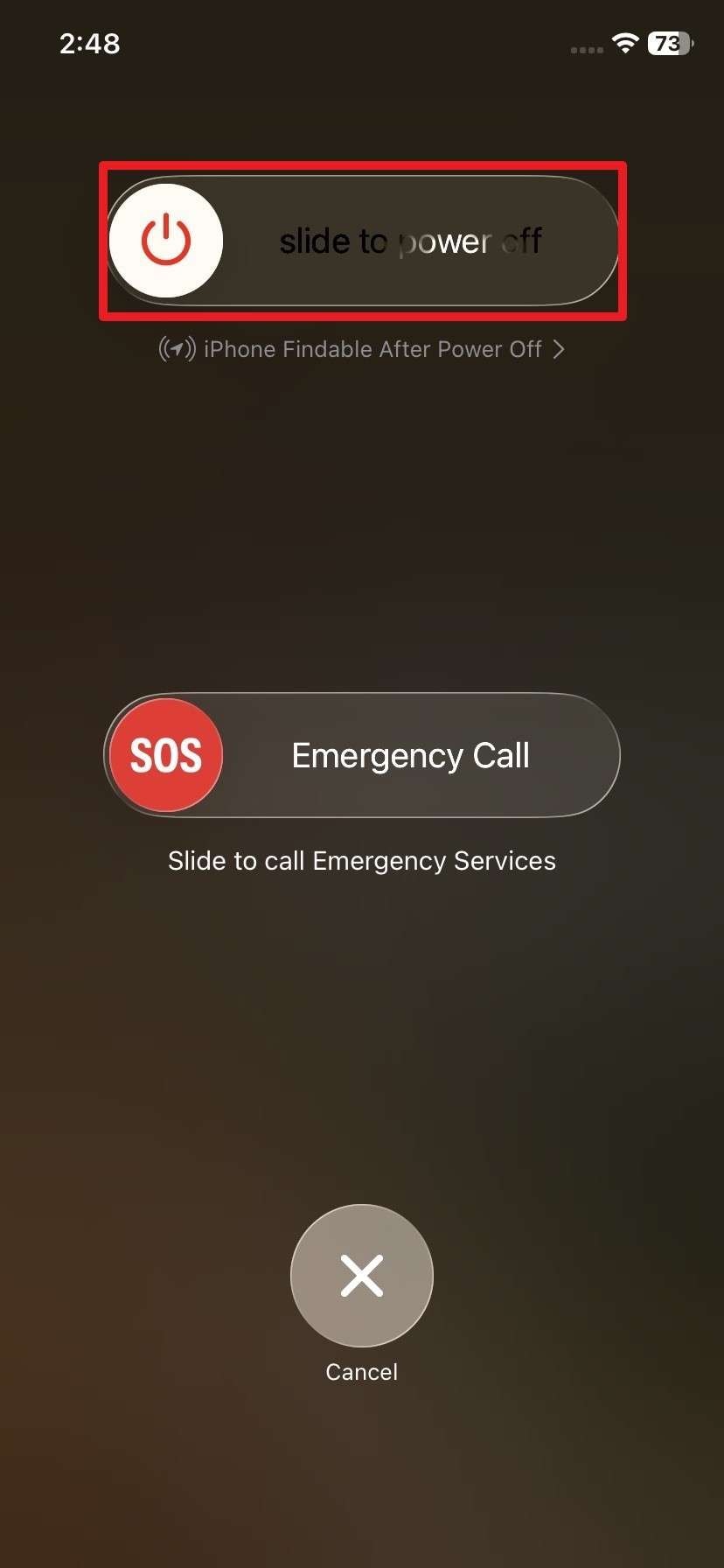 slide to power off ios