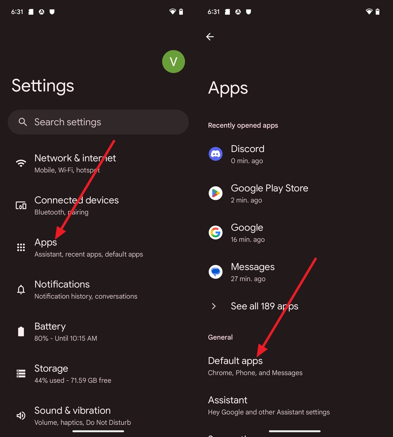 choose the default apps