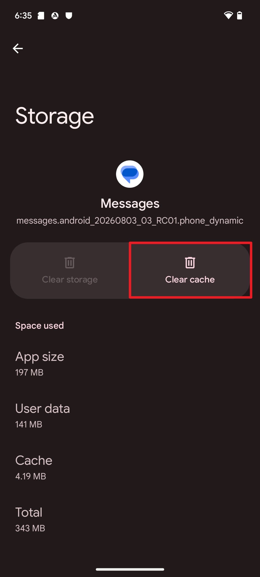 clear the messages cache