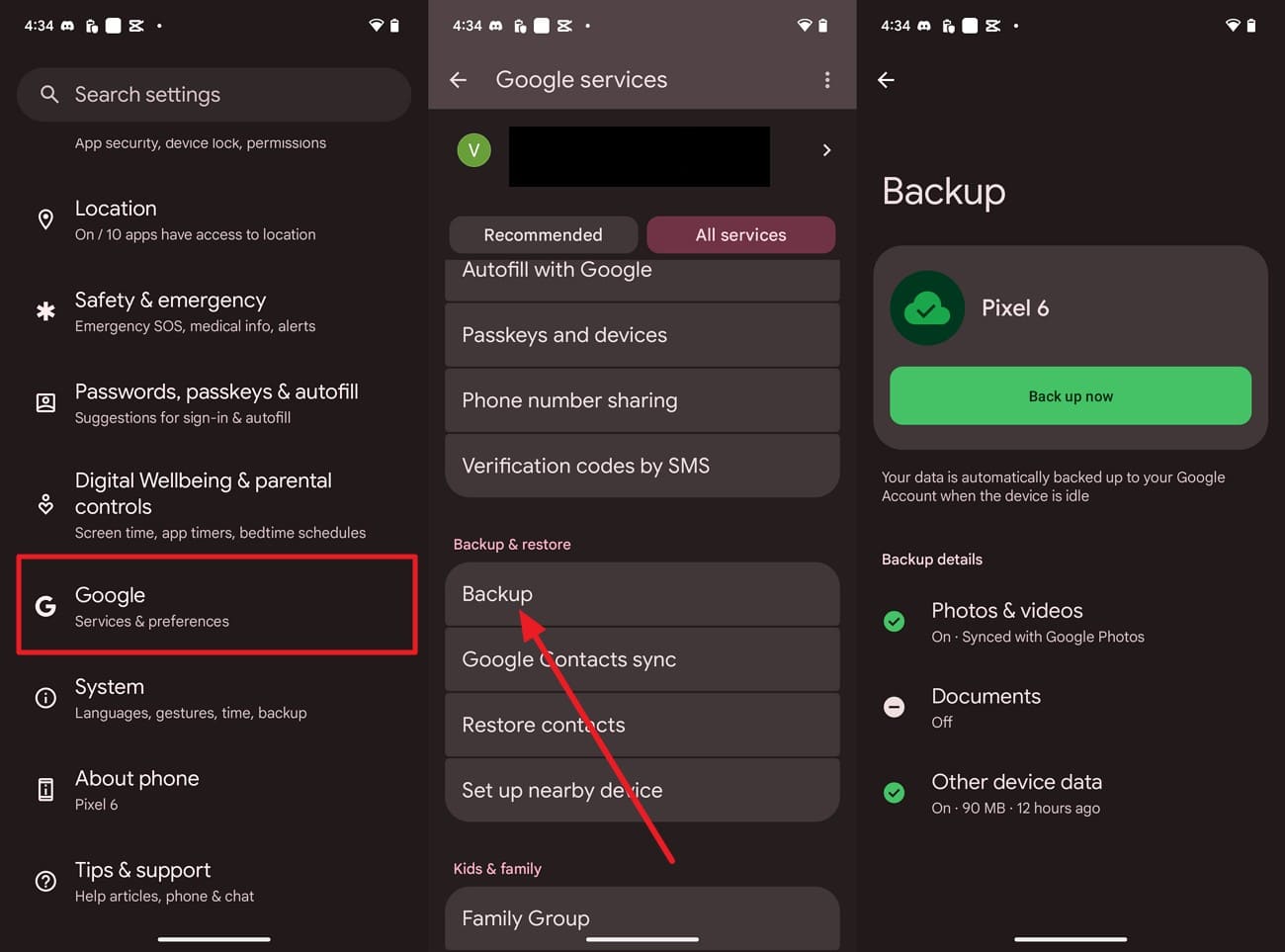backup the android