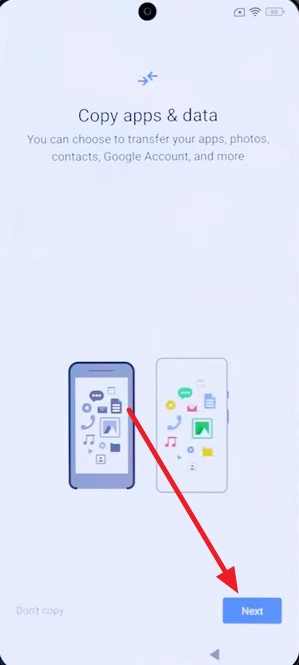 choose the next button