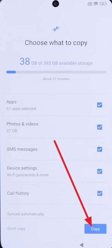 copy the messages