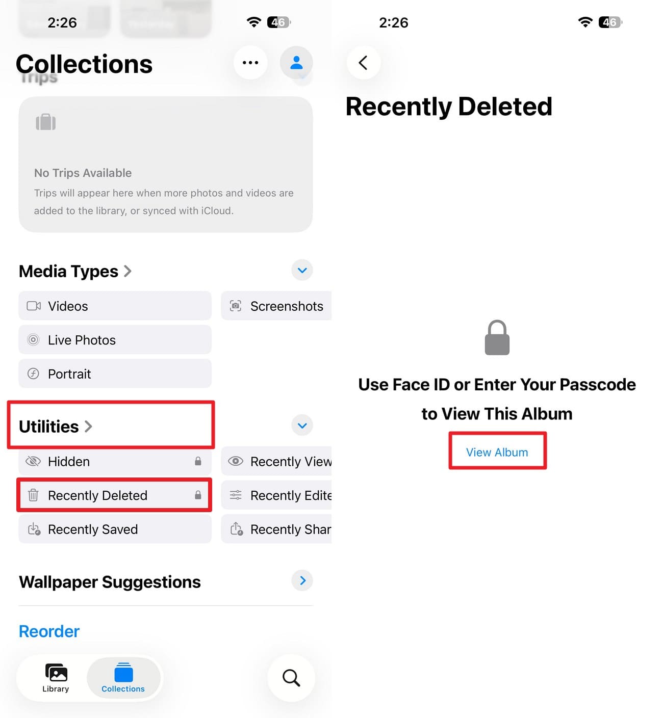 access folder on iphone