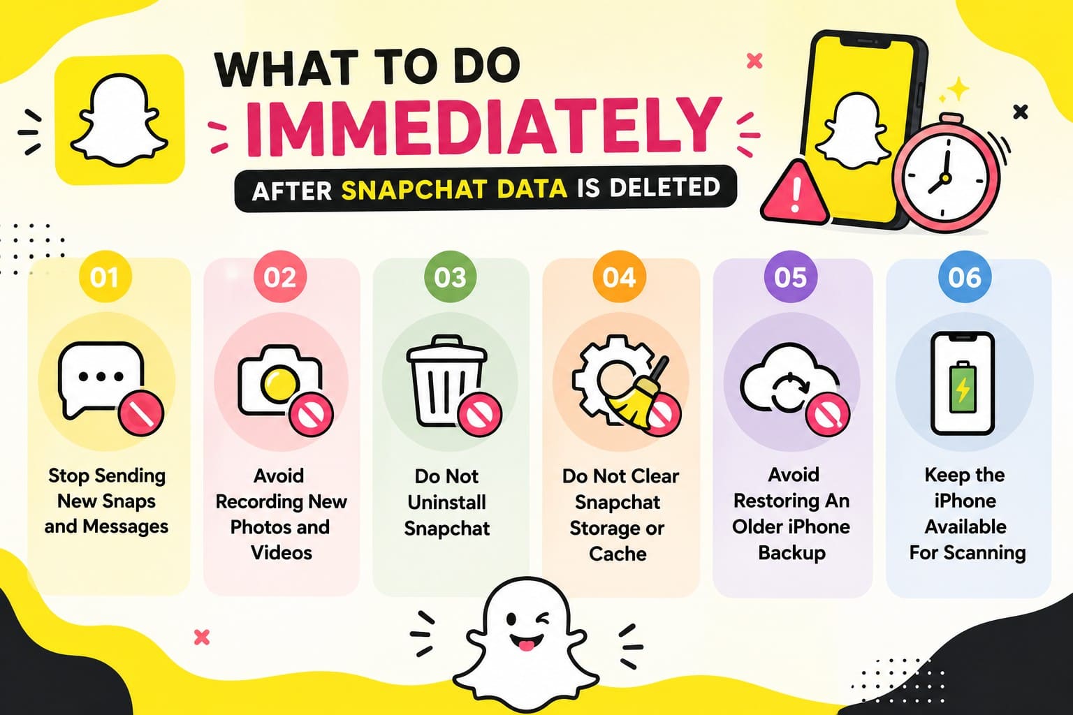 snapchat recovery quick actions