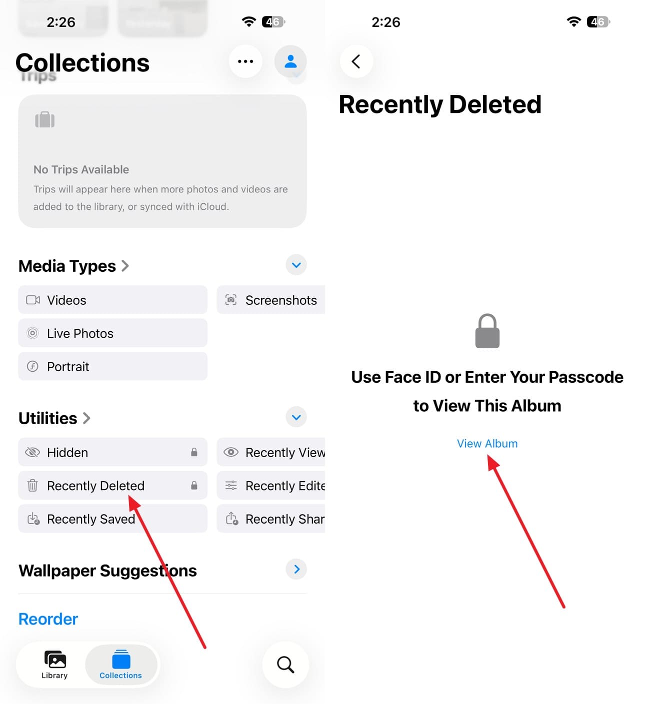 access the recycle bin