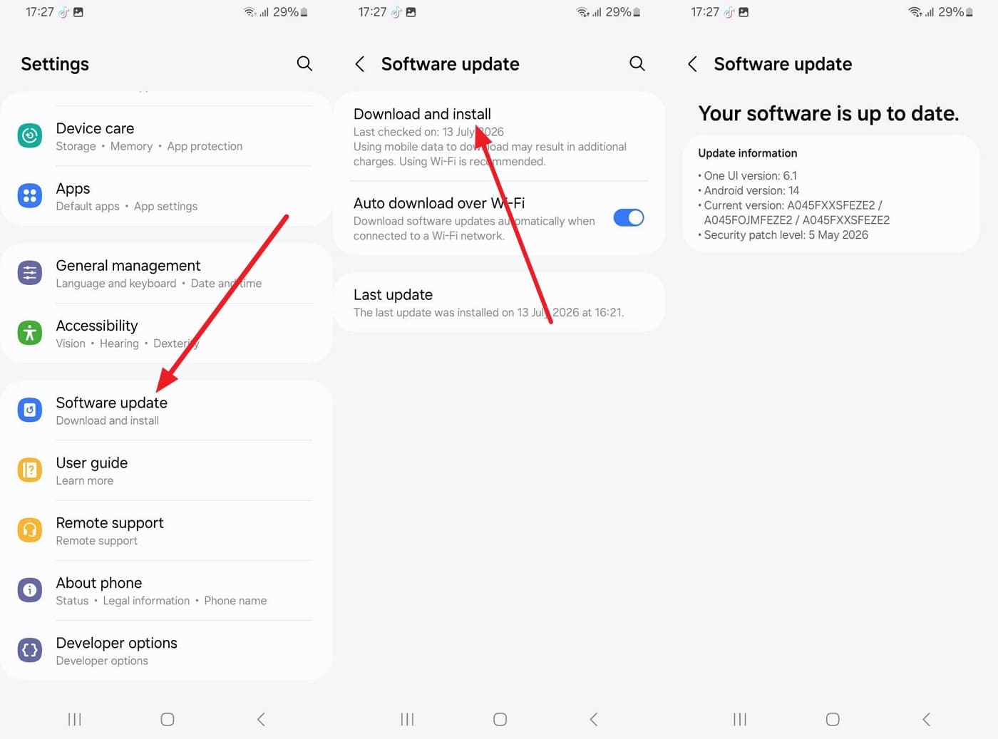 update the samsung