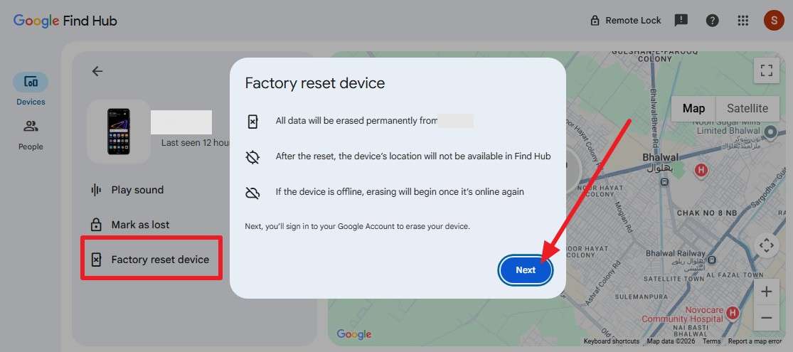 tap the next option