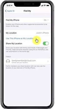 how to change location on iphone using another ios device