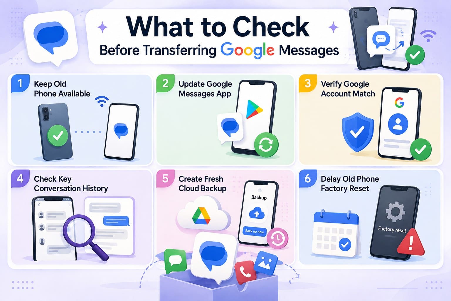 checks before you transfer messages