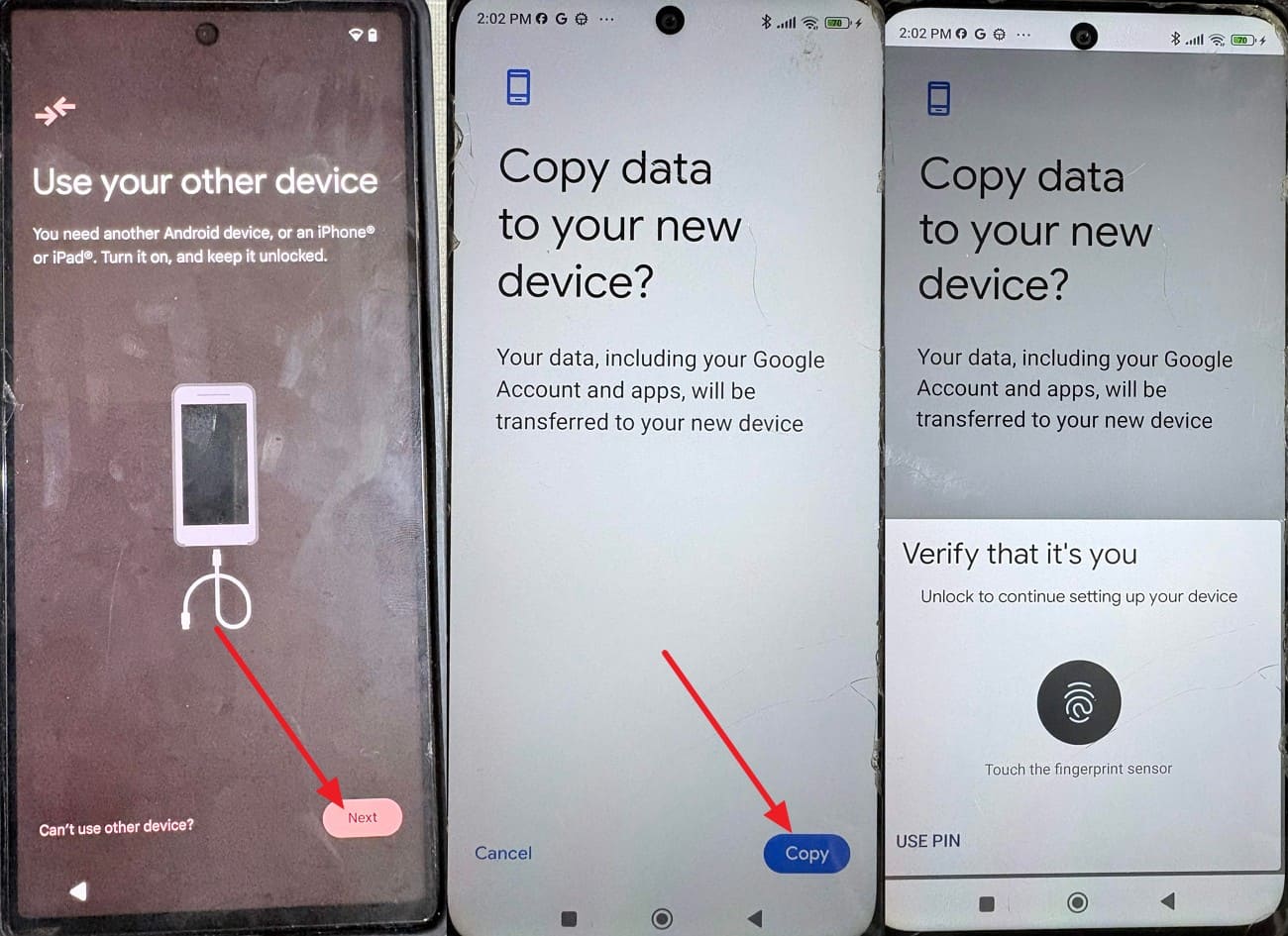 tap on next and copy