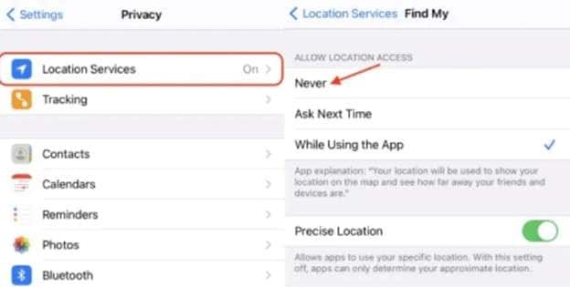 turn off share my location on your phone