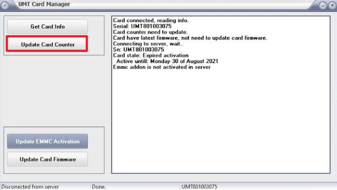 update card counter