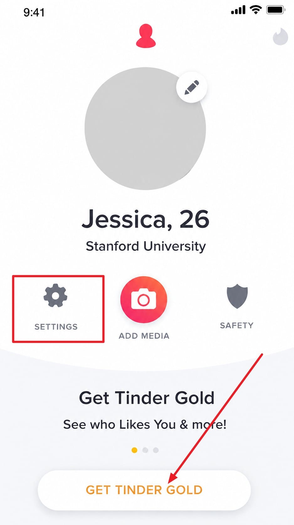 go to tinder app settings