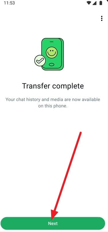 tap the next button