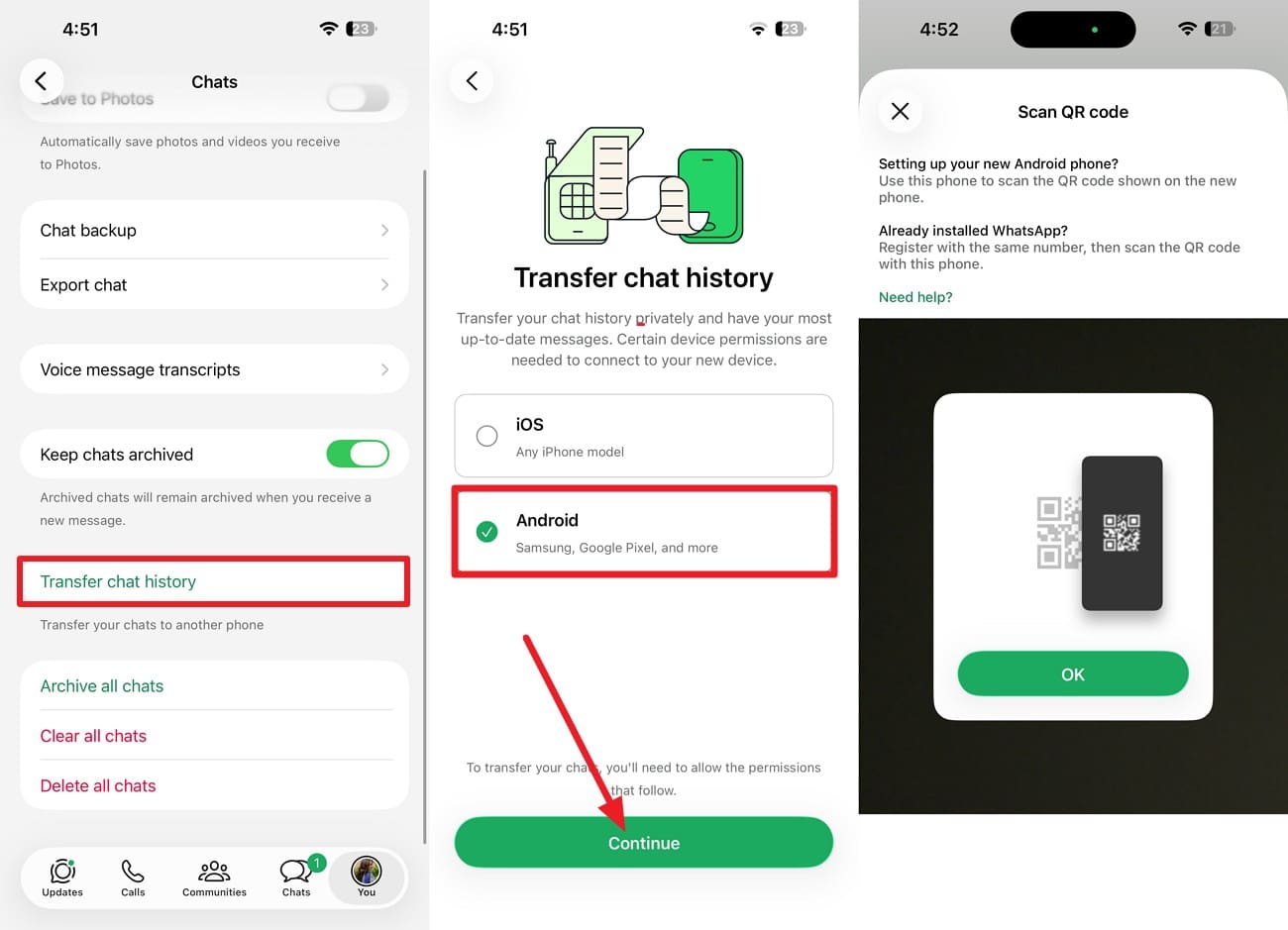 choose the android option on ios