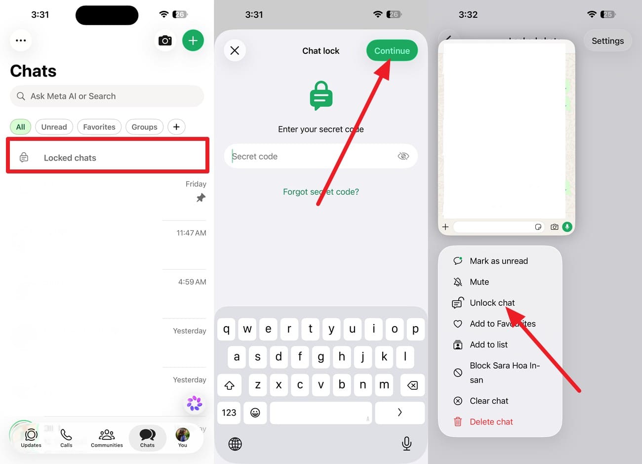 unlock the chat ios
