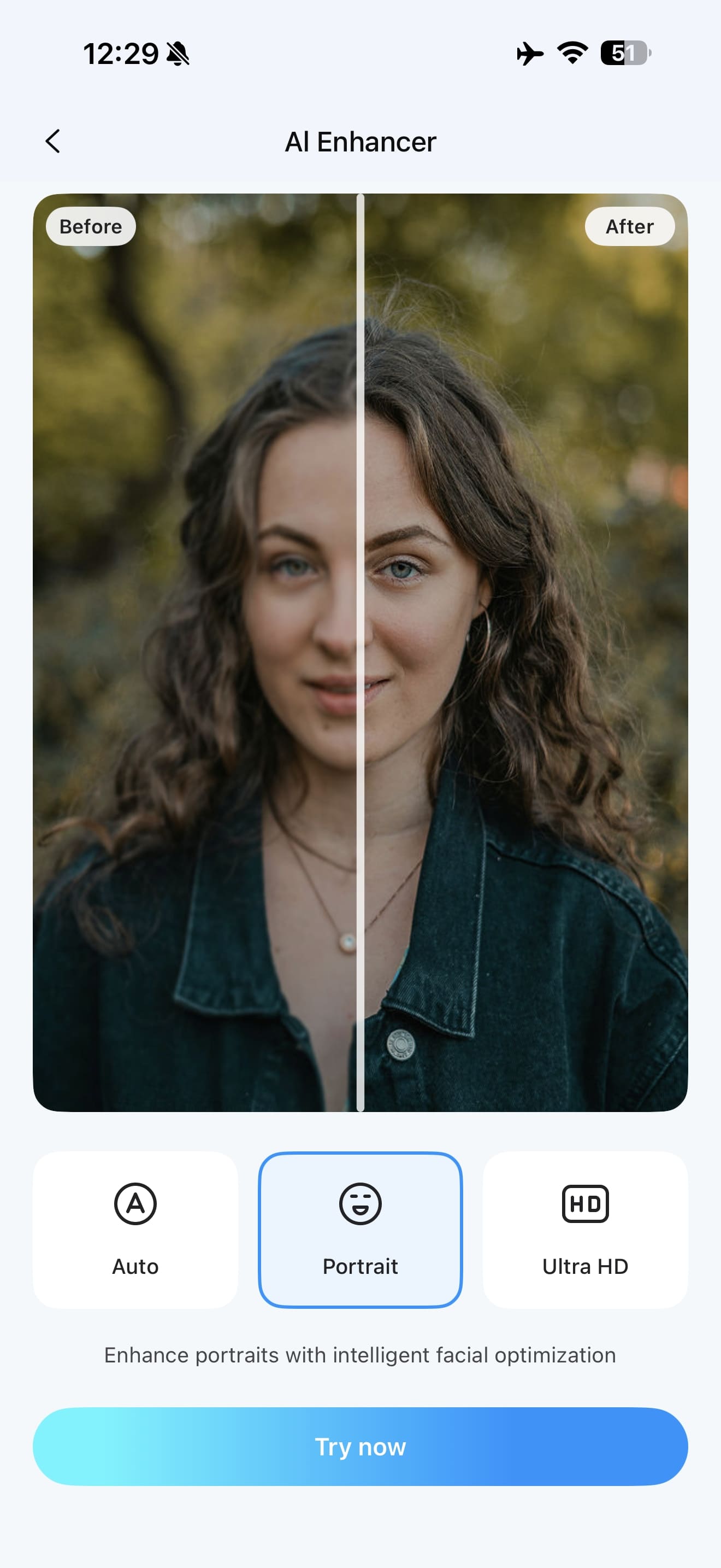 tap on portrait and try now