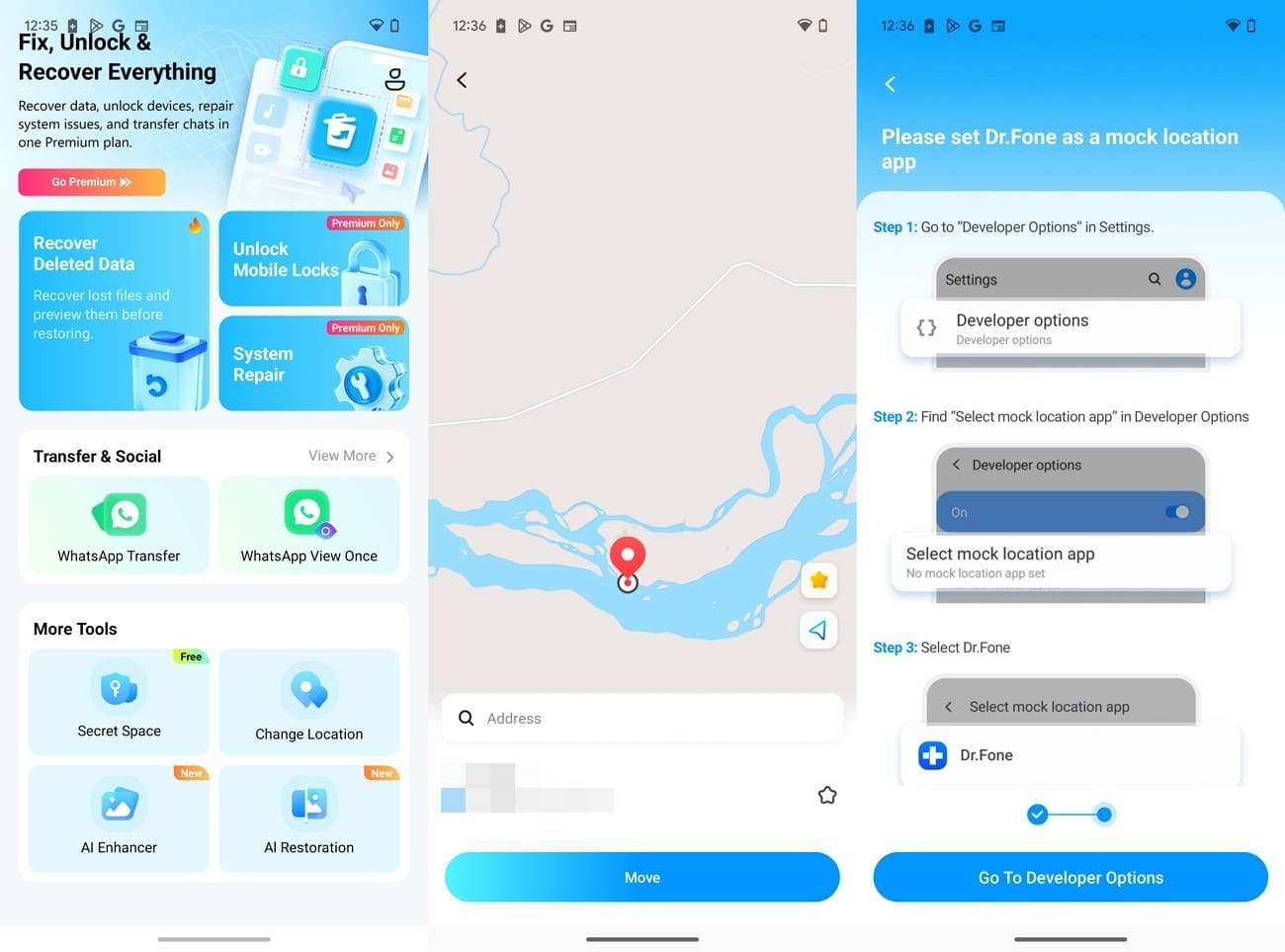 tap on move option